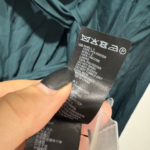 Reiss Kinley Plunge Tie Detail Green Jumpsuit - Picture 14 of 15